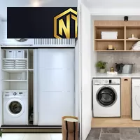TỦ MÁY GIẶT KẾ HỢP TỦ TIỆN LỢI GỌN GÀNG ĐA NĂNG MẪU 17